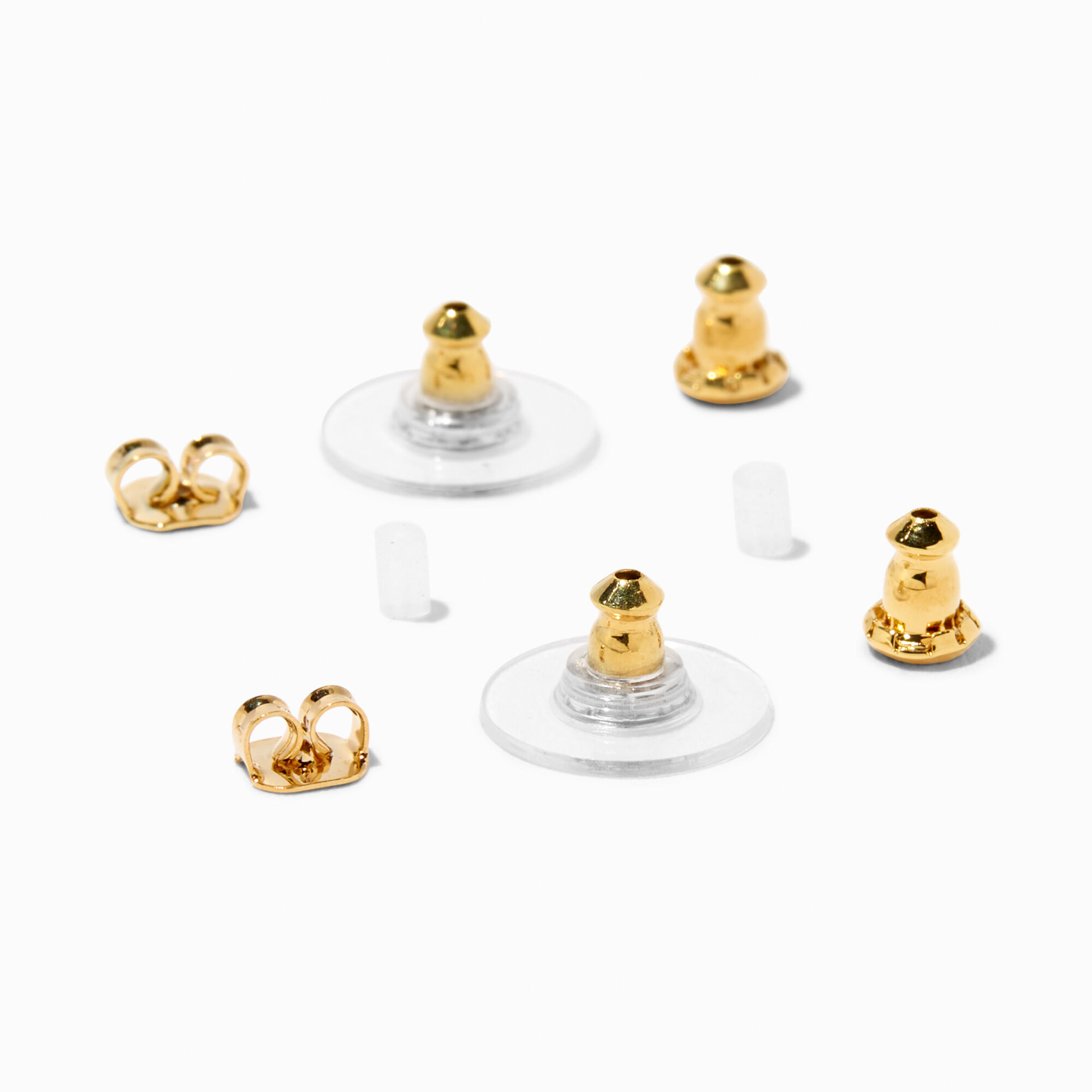View Claires 18K Plated Earring Back Replacements 4 Pack Gold information