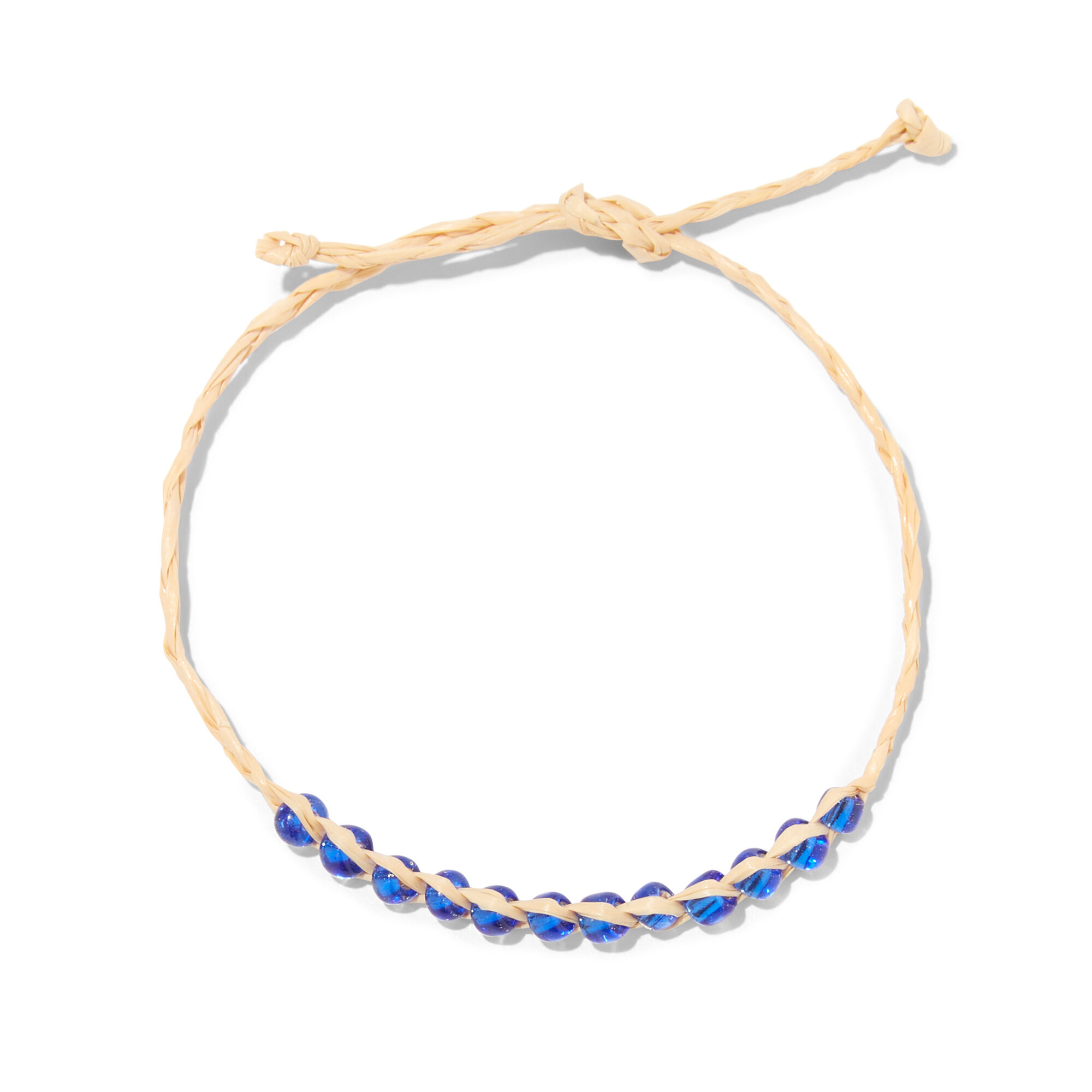 Blue Bead Adjustable Cord Wish Bracelet