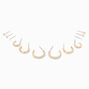 Gold-tone Crystal 15mm Hoop Earring Stackables Set - 6 Pack  ,