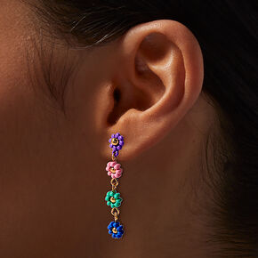 Beaded Flower 1.5&quot; Drop Earrings,