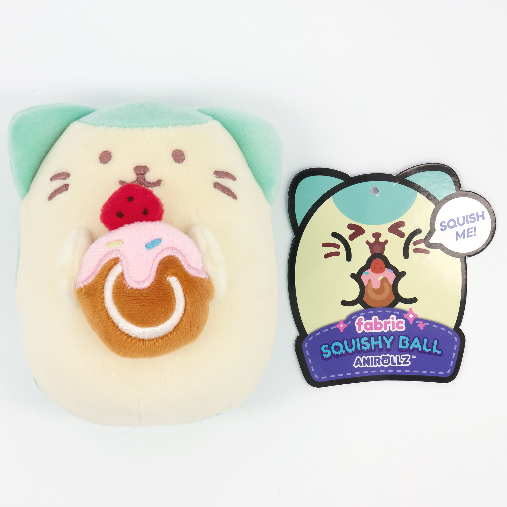 Claire's Jouet en peluche boule spongieuse Kittiroll Anirollz™ - Vert menthe