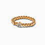 Gold-tone Crystal Clover Stretch Ring,