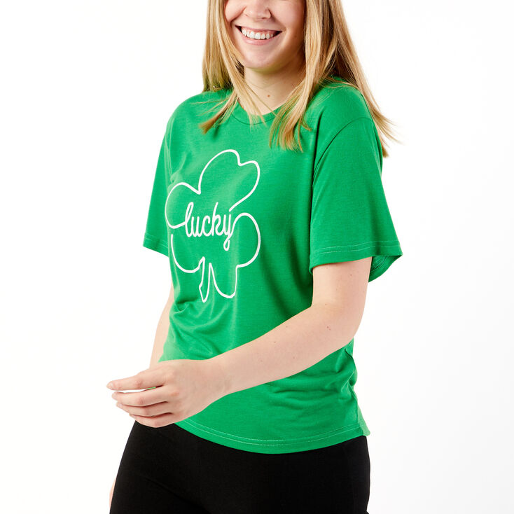 St. Patrick&#39;s Day Green Shamrock &quot;Lucky&quot; T-Shirt,