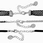 Black Edgy Bow Choker Necklaces - 3 Pack,