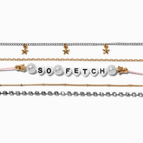 Mean Girls&trade; x Claire&#39;s Mixed Metal So Fetch Bracelet Set - 5 Pack,