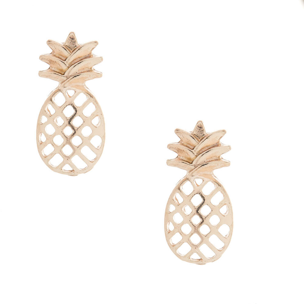 Rose gold pineapple sale earrings
