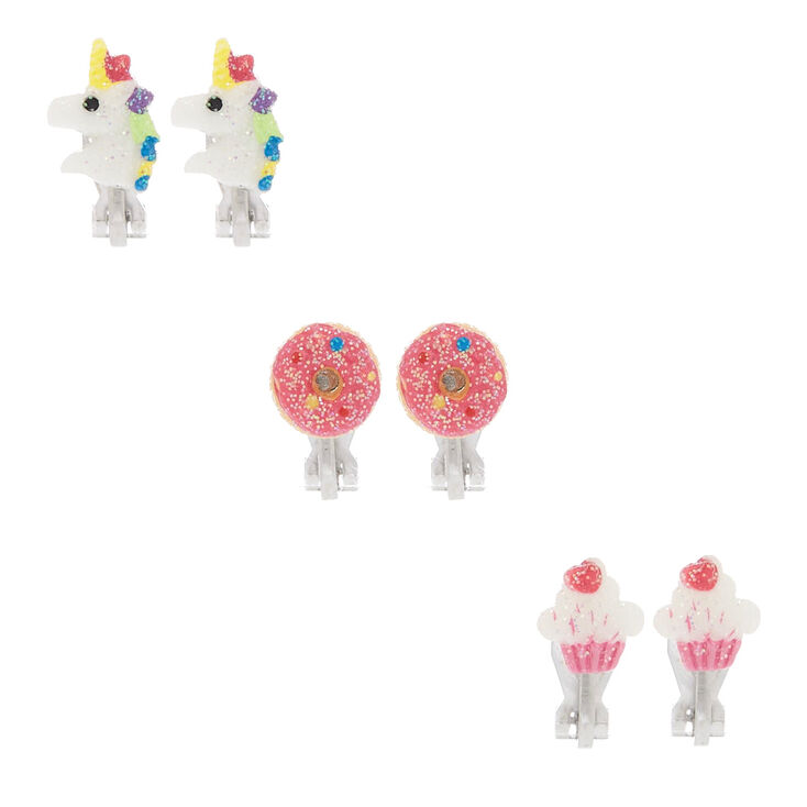 Glittery Sweet Unicorn Clip On Stud Earrings Claire S