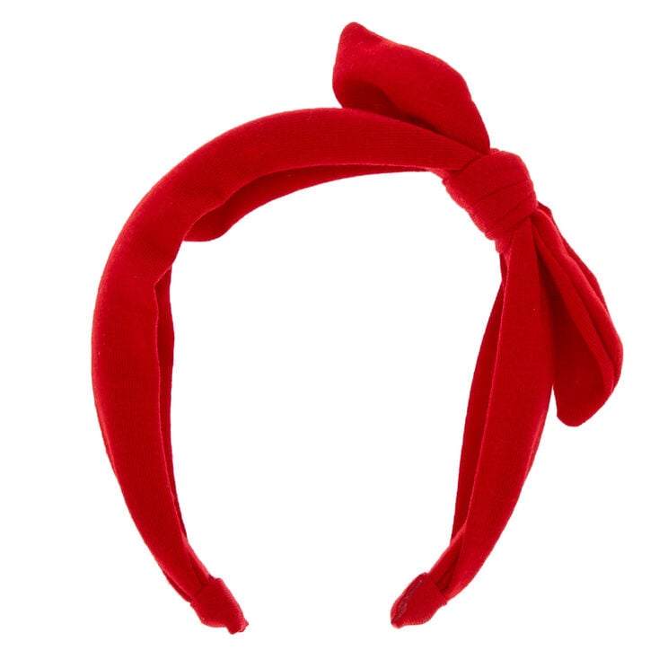 Knotted Bow Headband - Red,