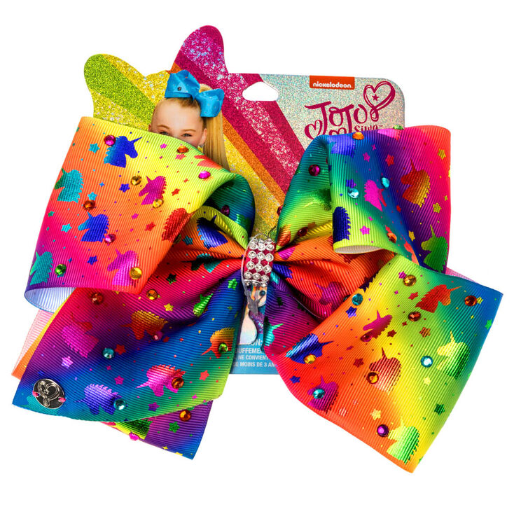 JoJo Siwa™ Large Rainbow Unicorn Madness Signature Hair Bow | Claire's