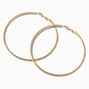 Gold-tone Textured Snakeskin 80MM Hoop Earrings,