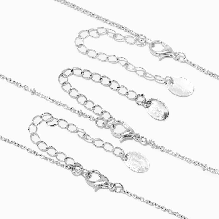 Silver Cross Locket Pendant Necklaces - 3 Pack,