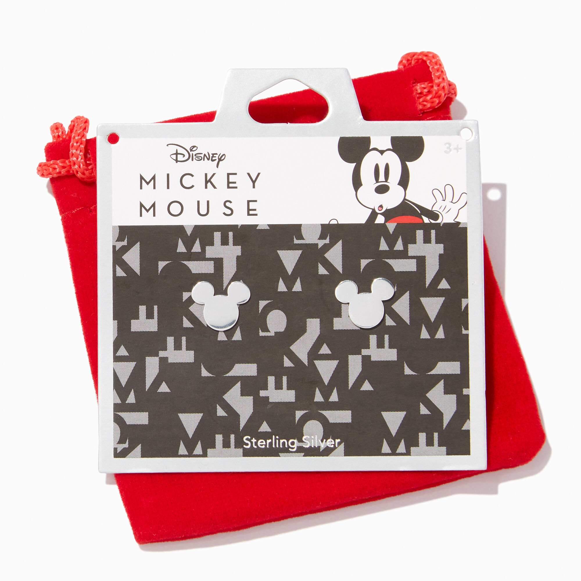 Clous d'oreilles couleur argentée Mickey Mouse Disney,