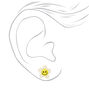 Sterling Silver Post Daisy Happy Face Stud Earrings,