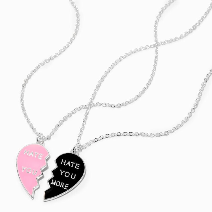 Best Friends Hate You &amp; Hate You More Split Heart Pendant Necklaces - 2 Pack,