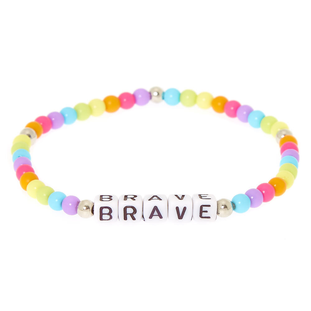 Rainbow Brave Beaded Stretch Bracelet,