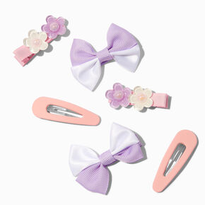 Claire&#39;s Club Pink &amp; Purple Mixed Snap Hair Clips - 6 Pack,