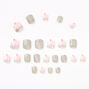 Glitter Cupcake Square Press On Faux Nail Set - Pink, 24 Pack,