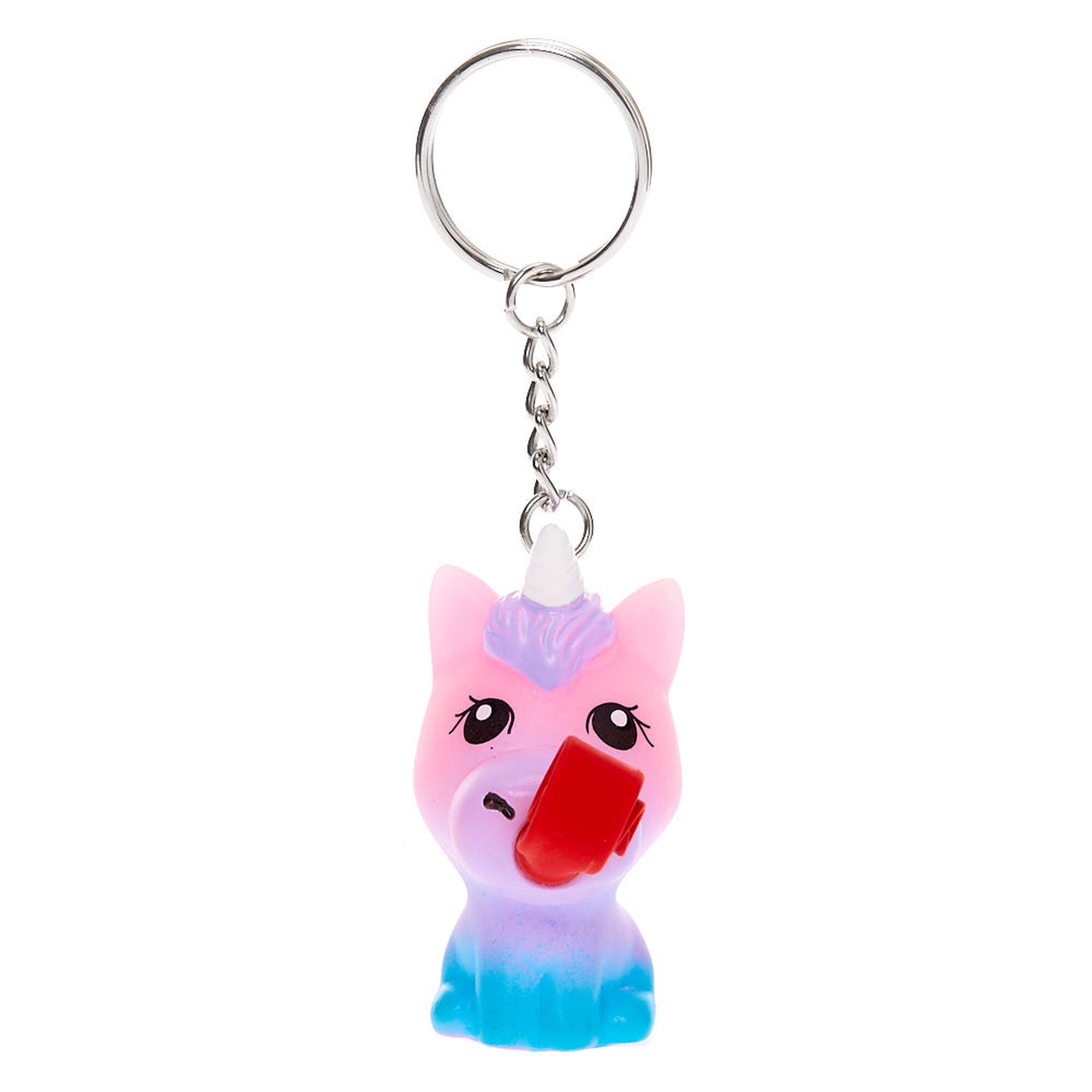 Rainbow Unicorn Tongue Pop Keychain Claire S Us