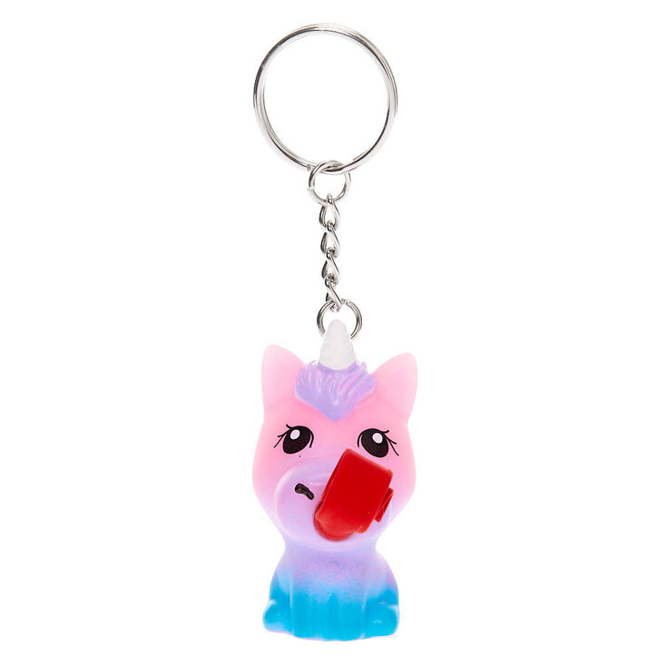 Rainbow Unicorn Tongue Pop Keychain,