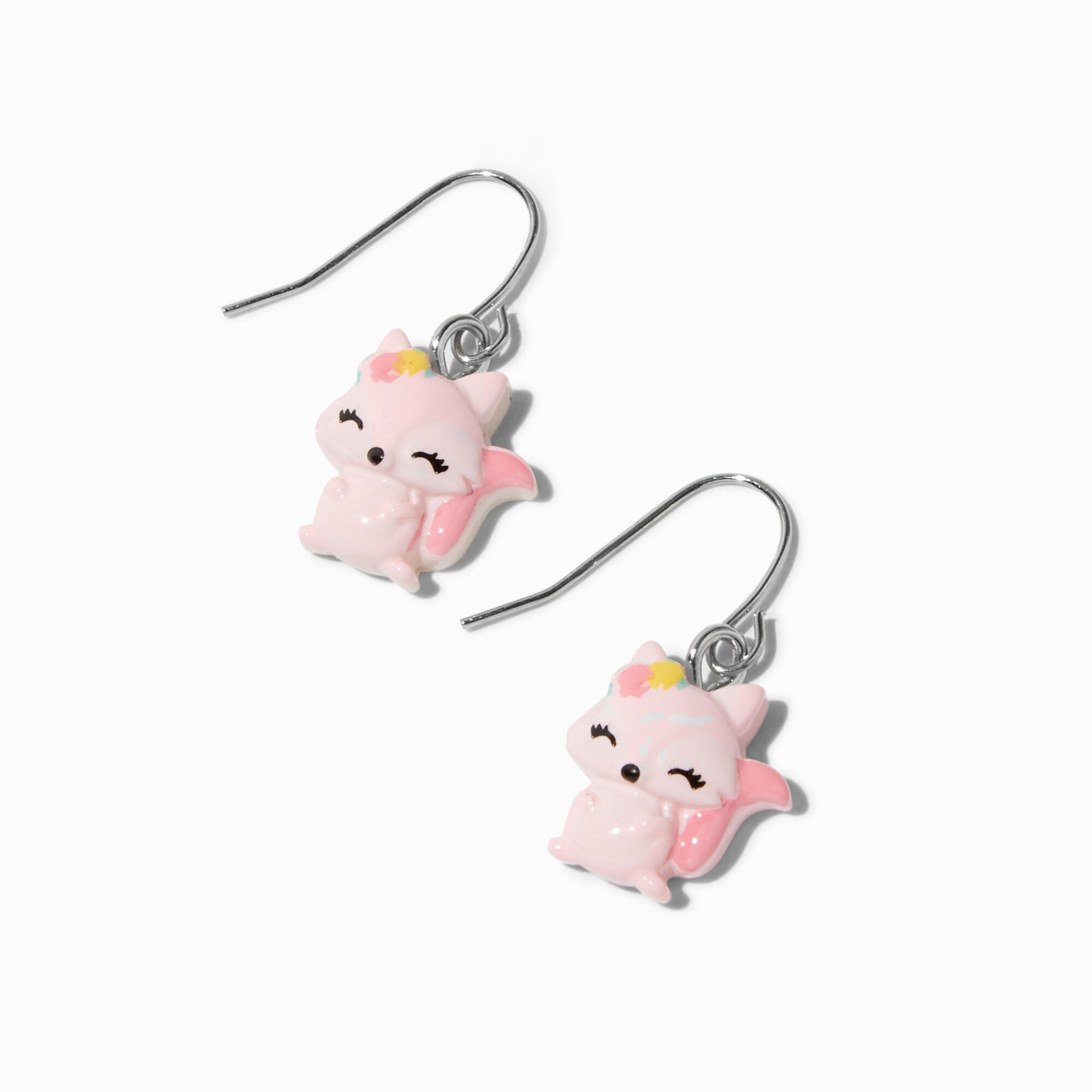 View Claires Fox 1 Drop Earrings Pink information