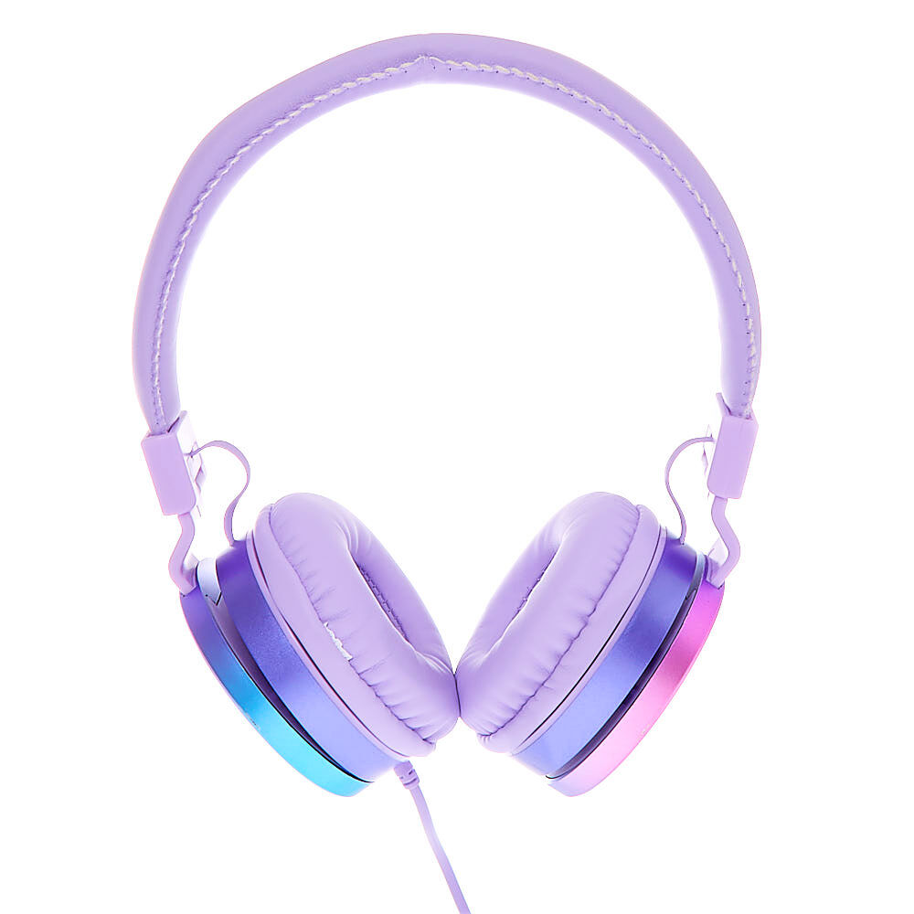 purple headphones