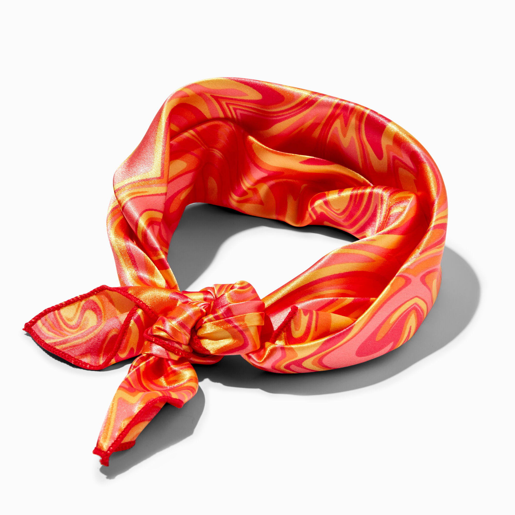 View Claires Melon Swirl Silky Bandana Headwrap Orange information