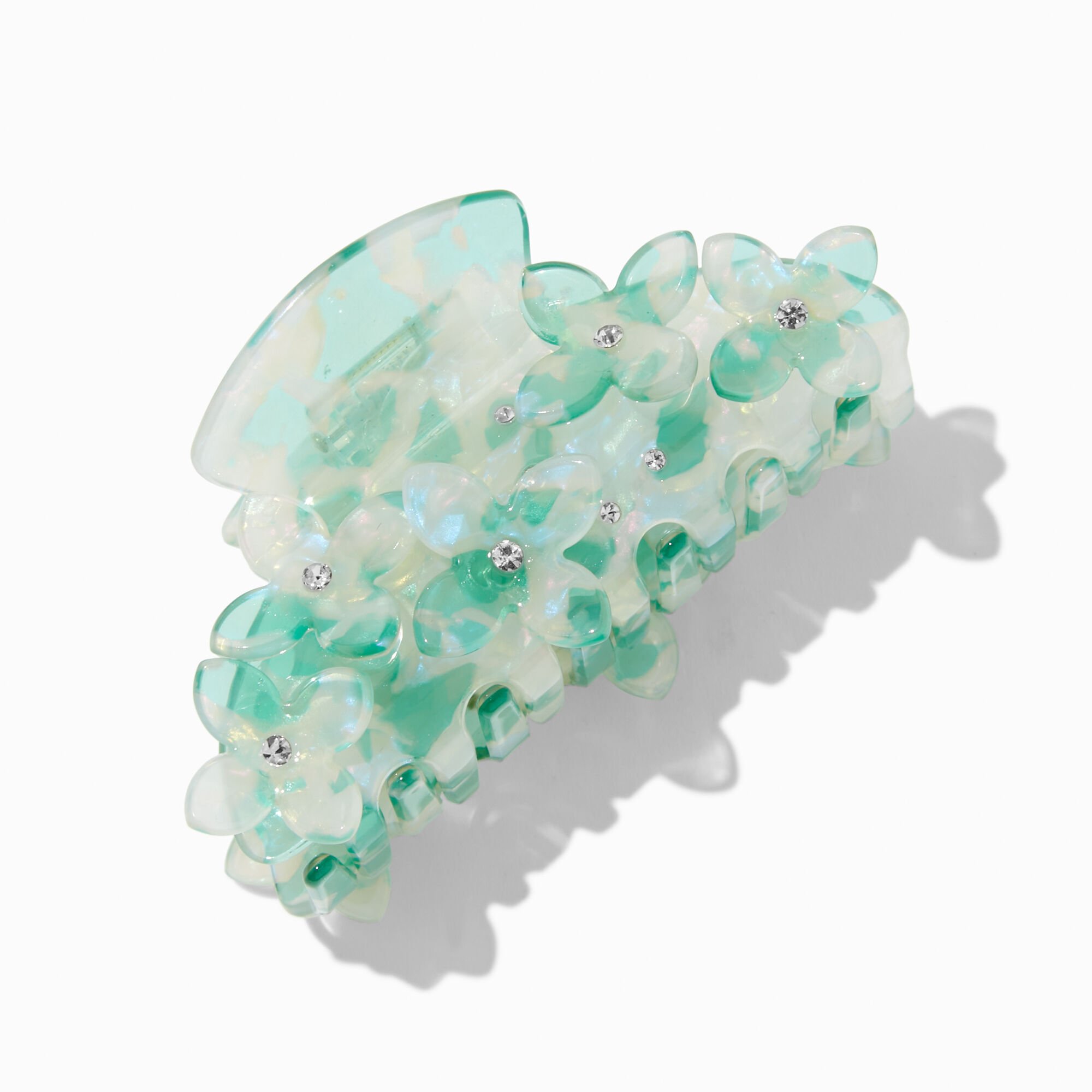 Blue Crystal Flower Hair Claw,