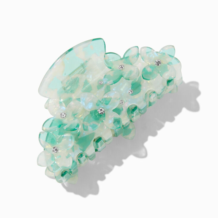 Blue Crystal Flower Hair Claw,