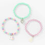 Claire&#39;s Club Pastel Pearl Beaded Stretch Bracelets - 3 Pack,