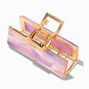 Purple Marble Rectangle Gold Hair Claw,