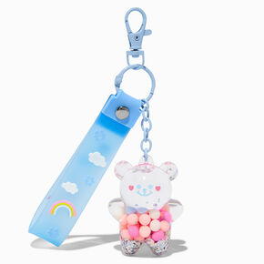 Happy Bear Water-Filled Wristlet Keychain,