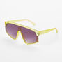 Frosted Lime Green Shield Sunglasses,