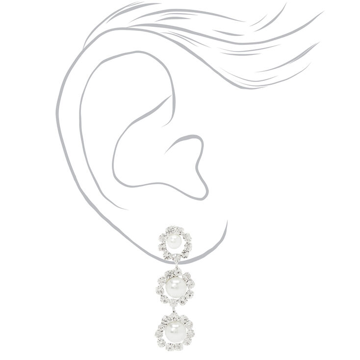 Pearl &amp; Rhinestone Necklace &amp; Drop Earring Set,