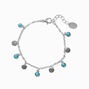 Silver-tone Coin Turquoise Dangle Cowgirl Western Charm Bracelet,