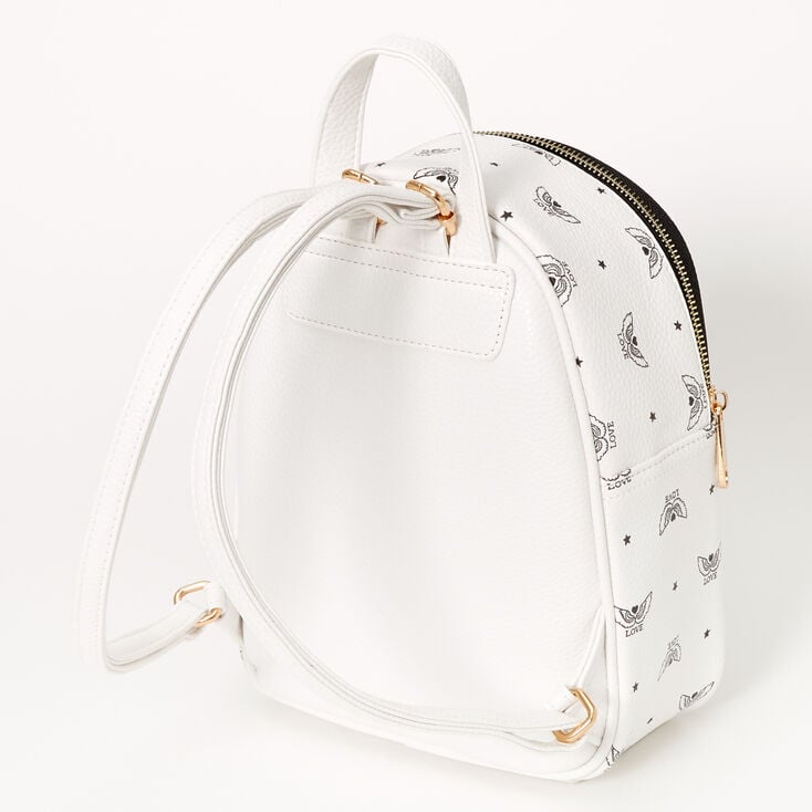 Love Angel Wings Small Backpack - White,
