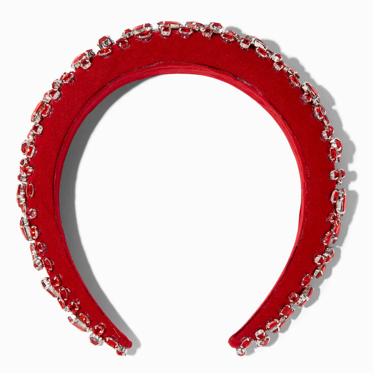 Red Rhinestone Puffy Headband,