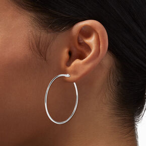Silver-tone 40mm Hoop Earrings,