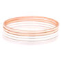 Light Mixed Metal Bangle Bracelets - 6 Pack,