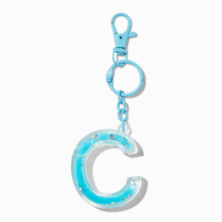 Initial Water-Filled Keychain - C,