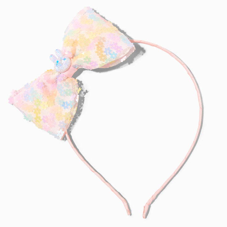 Easter Bunny Floral Bow Headband,
