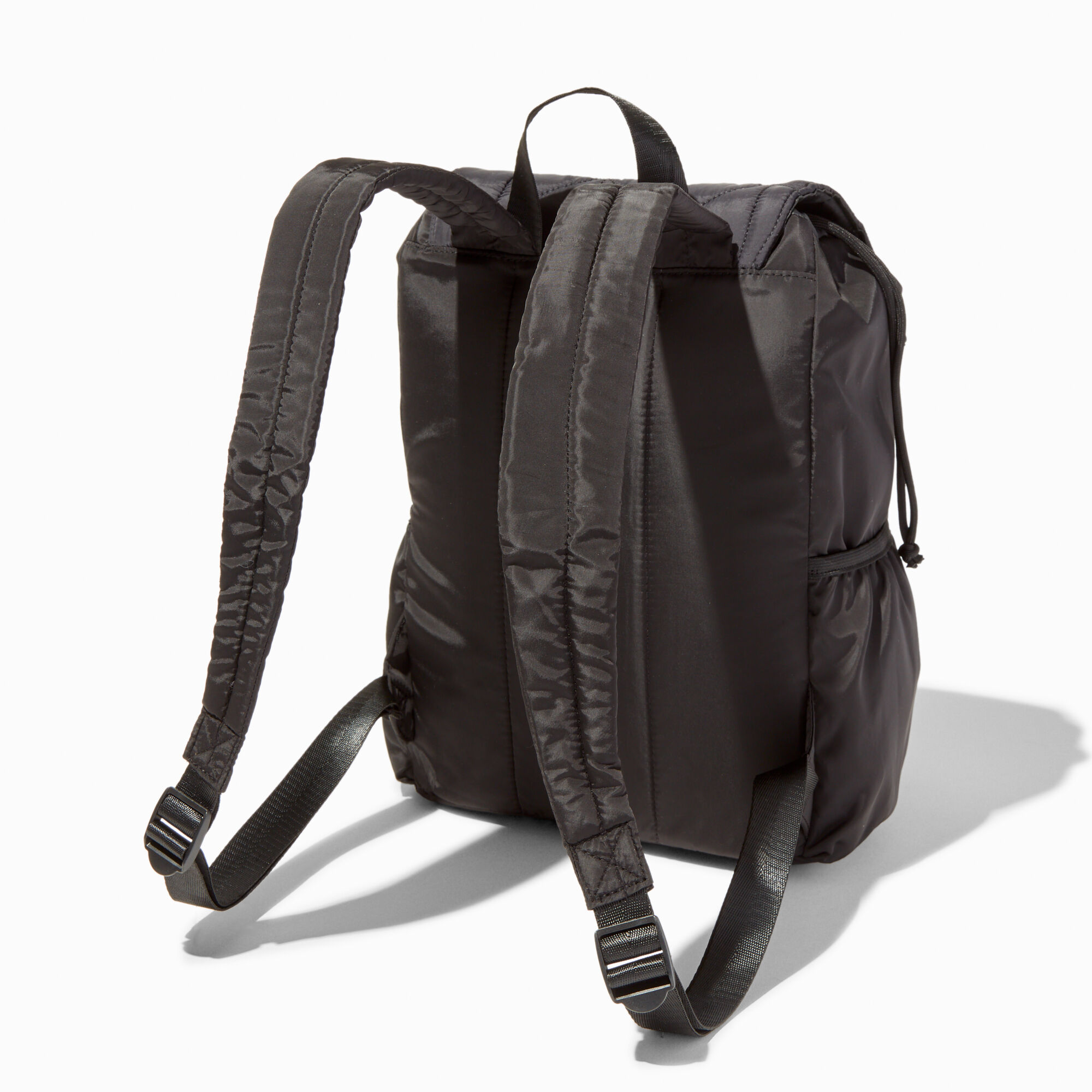 Quilted Black Nylon Commuter Style Backpack,