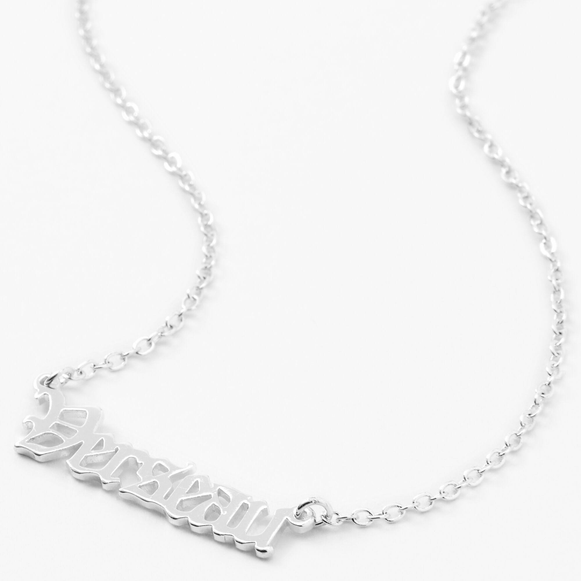 Silver-tone Gothic Zodiac Pendant Necklace - Aquarius,
