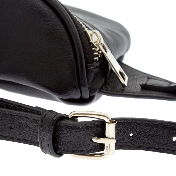 Faux Leather Bum Bag - Black,