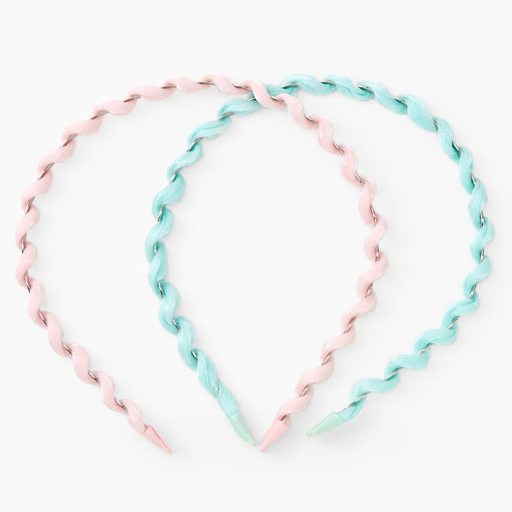 Pink and Aqua Twisted Headbands - 2 Pack,