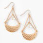 Gold 2&quot; Hammered Celestial Drop Earrings,