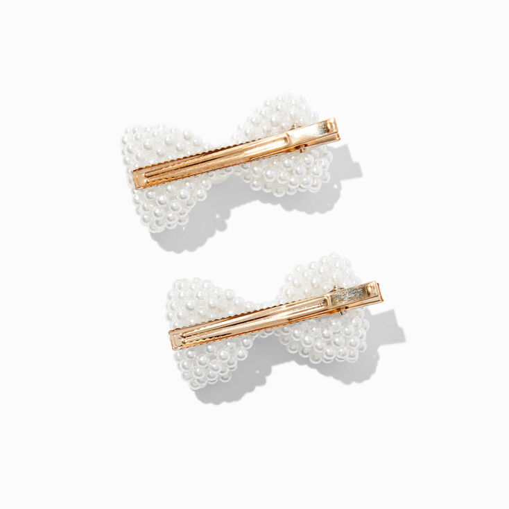 Pearl Hair Bow Clips - 2 Pack,