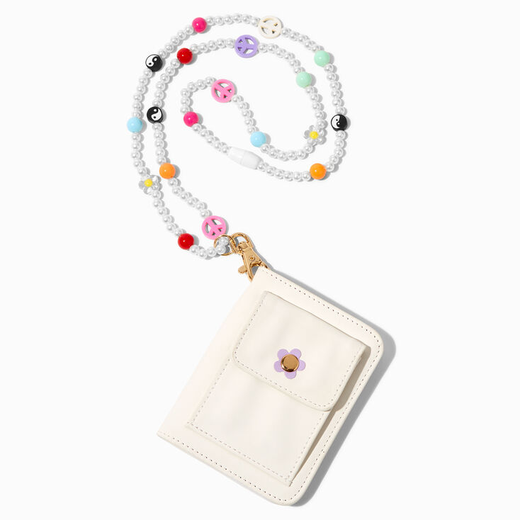 Flower Power Wallet with Beaded Lanyard,