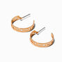 Gold-tone Moon &amp; Stars Cut-Out Half Hoop Earrings,