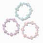 Claire&#39;s Club Glow in the Dark Pastel Heart Beaded Stretch Bracelets - 3 Pack,
