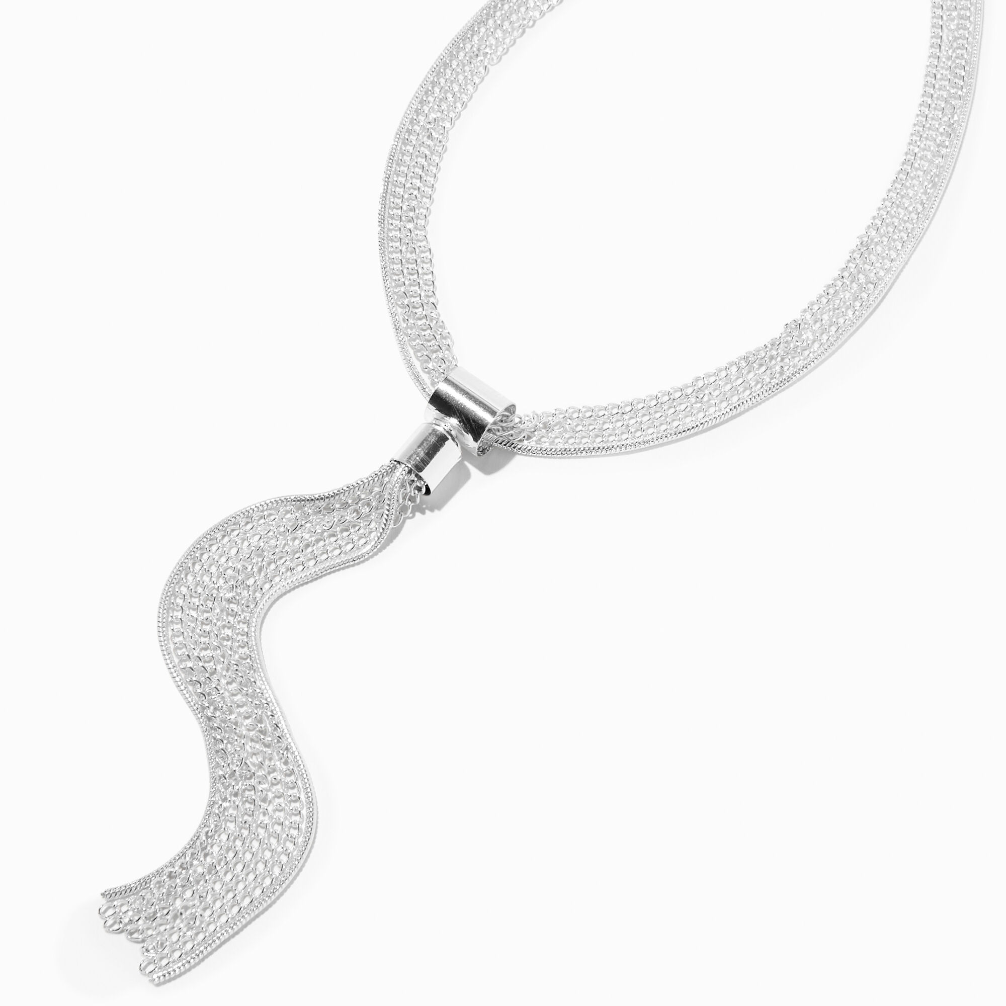 View Claires Tone Tassel YNeck MultiStrand Necklace Silver information
